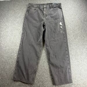 NEW American Eagle Super HighRise Baggy Straight Jeans Black Wide Rigid Women 16